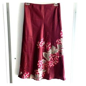 Banana Republic floral silk skirt
